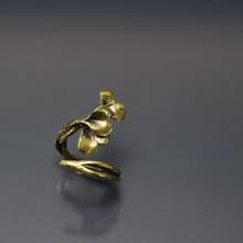 植物系列-銀杏纏繞黃銅戒