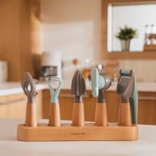 EASY KITCHEN 北歐風木柄餐廚工具6件組