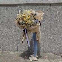 情人節花束 畢業花束 生日禮物 擴香花束 永生花 韓式綁花 橘玫瑰
