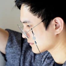 溪流 - 不銹鋼眼鏡/口罩鏈  簡約 文青 酷 個性 銀 黑 四葉