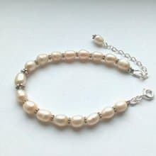 Pearl Bracelet, 925 Silver, Taurus gem, mother day gift, Cancer sign stone