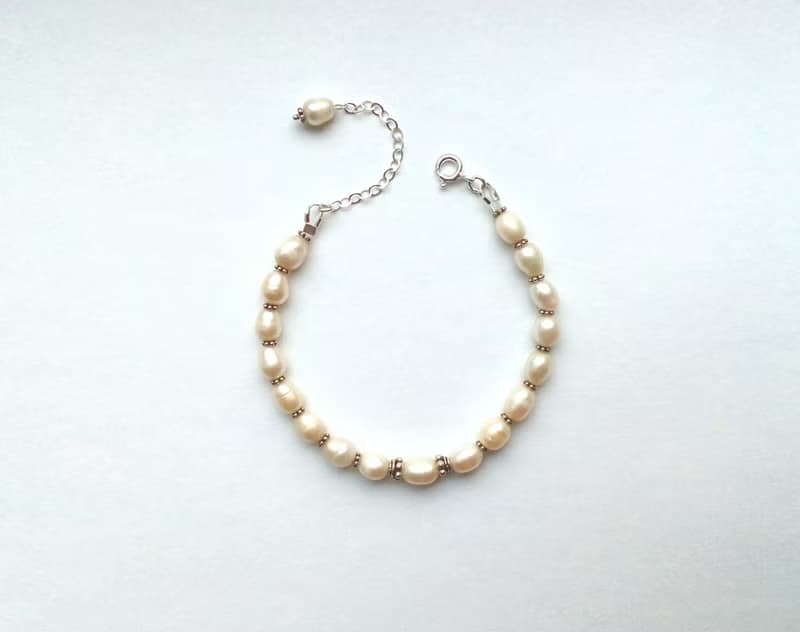 Pearl Bracelet, 925 Silver, Taurus gem, mother day gift, Cancer sign stone