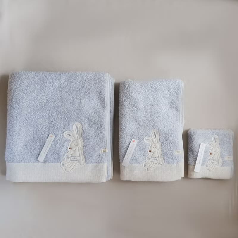 【kontex】今治Chouette兔子三件組-浴巾+毛巾+方巾禮盒(附提袋)