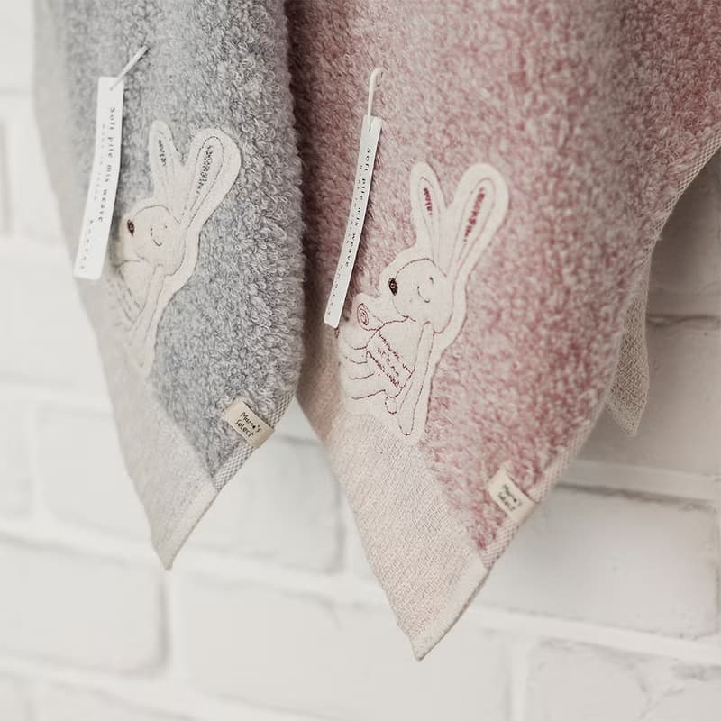 【kontex】今治Chouette兔子三件組-浴巾+毛巾+方巾禮盒(附提袋)