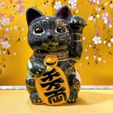 【晶竹迎祥】日本清水燒招財貓 | 色繪 - 松竹梅 千万両