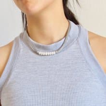 Vintage 90s Natural Pearl Cord Necklace