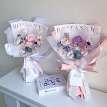 粉紫色系乾燥永生花束/情人節禮物/情人節花束/求婚花束/告白花束