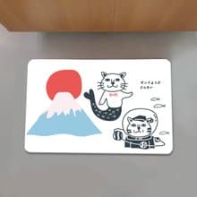 加厚仿羊地毯 富士山 貓