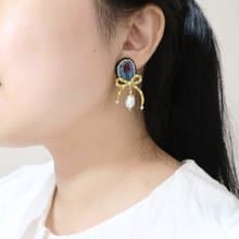 chihchen chang訂製美女與野獸系列 樹脂耳環 925銀/鋼針