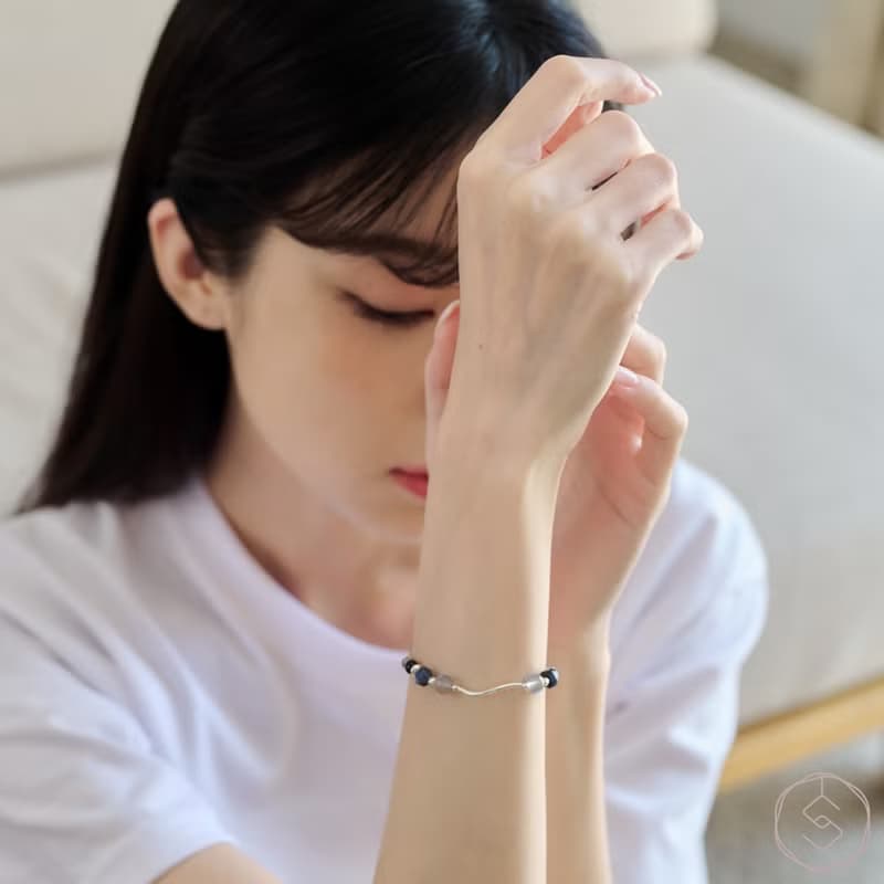 往昔 | 藍紋石 藍虎眼 拉長石 S925 | 天然水晶手鍊