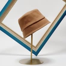 【HiGh MaLi】秋冬款/窄版短帽沿漁夫帽/氣質卡其厚羊毛料#聖誕