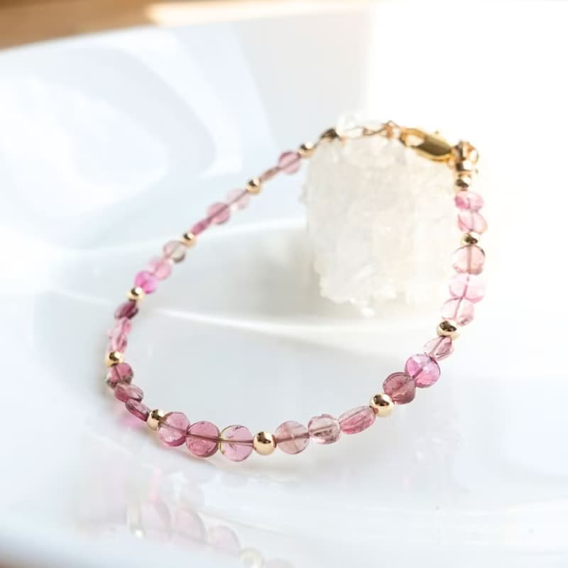 糖果碧璽 粉紅色系 天然無注膠碧璽 好人緣能量 手工製手鍊 禮物