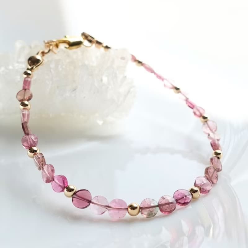 糖果碧璽 粉紅色系 天然無注膠碧璽 好人緣能量 手工製手鍊 禮物
