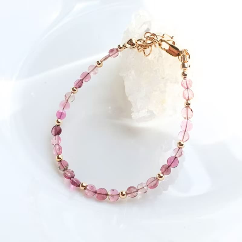 糖果碧璽 粉紅色系 天然無注膠碧璽 好人緣能量 手工製手鍊 禮物