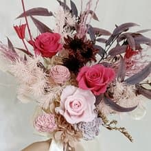 奶茶莫蘭迪粉玫瑰永生花束 求婚告白捧花外拍週年教師節生日禮物