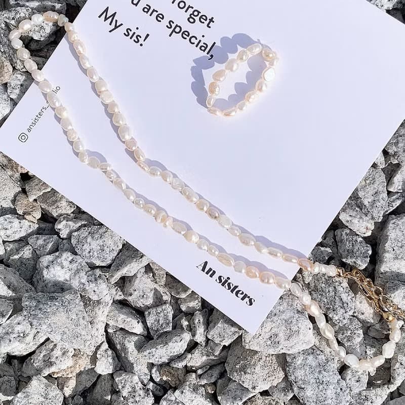 (4mm橢圓)天然不規則淡水珍珠鎖骨項鍊 Dear Darling Pearls Neck