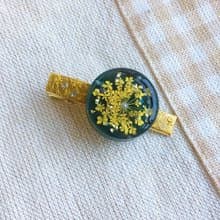蕾絲花墨綠色-金髮夾 (附飾品禮盒)