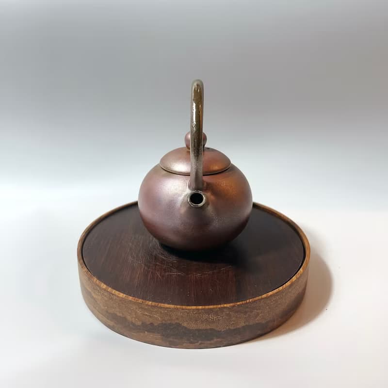 柴燒金彩火紋提梁茶壺 / 個人150cc 提梁壺  / 小平凡手作