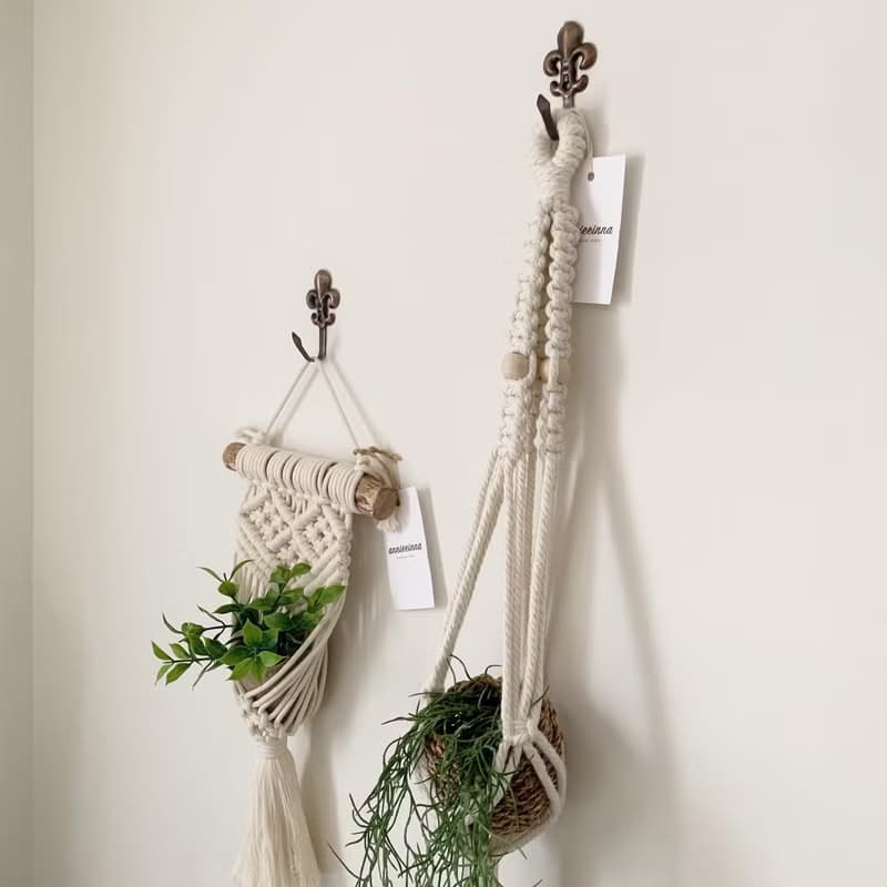 Macrame 編織 植物 乾燥花 珠珠 吊籃 吊飾