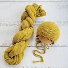 Mustard Yellow tweed wrap with hat. Newborn photo props.
