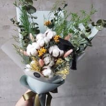 海藏設計│看見綠。棉花乾燥大花束/畢業花束/情人節/畢業禮物