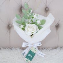 Paper Single Rose WHITE ANGEL mini Bouquet Valentine's Gift, Anniversary Gift