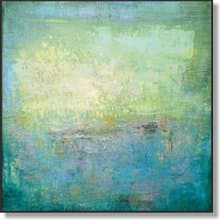 Abstract Painting in Multicolored, Light Blue and Yellow