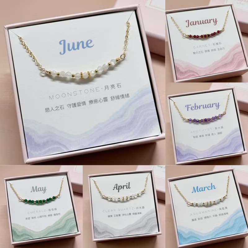 / 誕生石 / 6月生日石 月亮石項鍊 鍍14K金項鏈  閨蜜姊妹禮物
