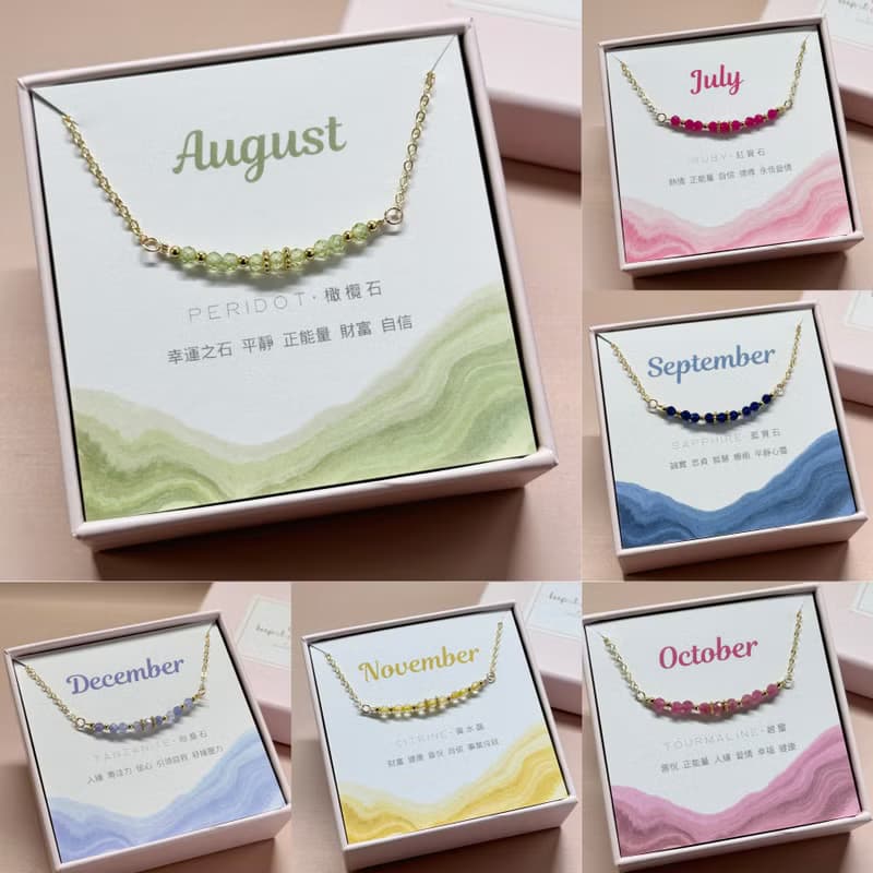 / 誕生石 / 6月生日石 月亮石項鍊 鍍14K金項鏈  閨蜜姊妹禮物