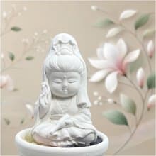 水晶擴香 五行水晶礦石之寶瓶觀音小盤套組 開運能量水晶