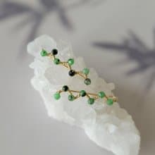 【禮物】紅綠寶耳環-繁星14K注金耳環 耳夾耳針共用款