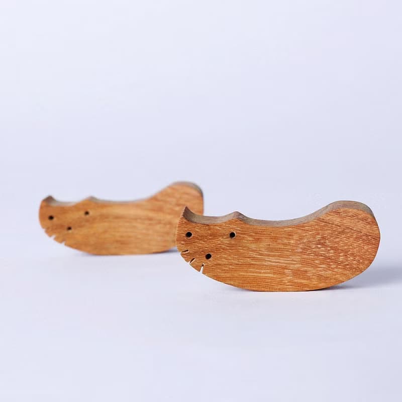 柚木貓咪筷架/2pcs