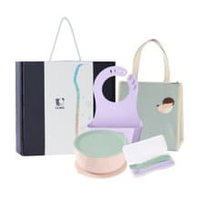 2angels 寶寶餐具帶著走禮盒組 4件組 圍兜+碗+湯匙兩入+餐袋+禮