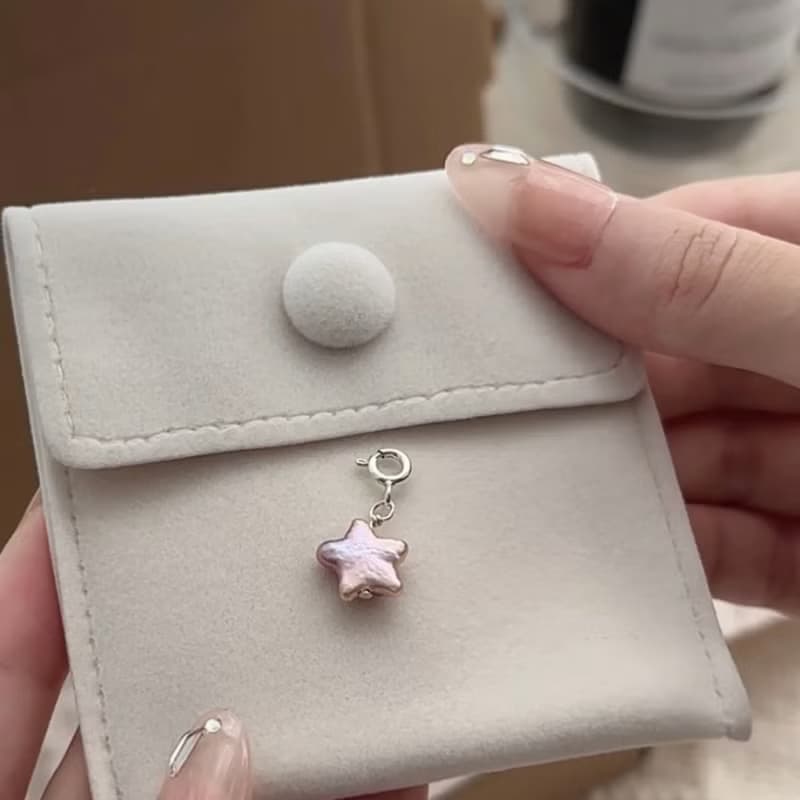 YuanPearl天然巴洛剋星星珍珠純銀可拆卸萬能扣吊墜掛手鍊項鍊