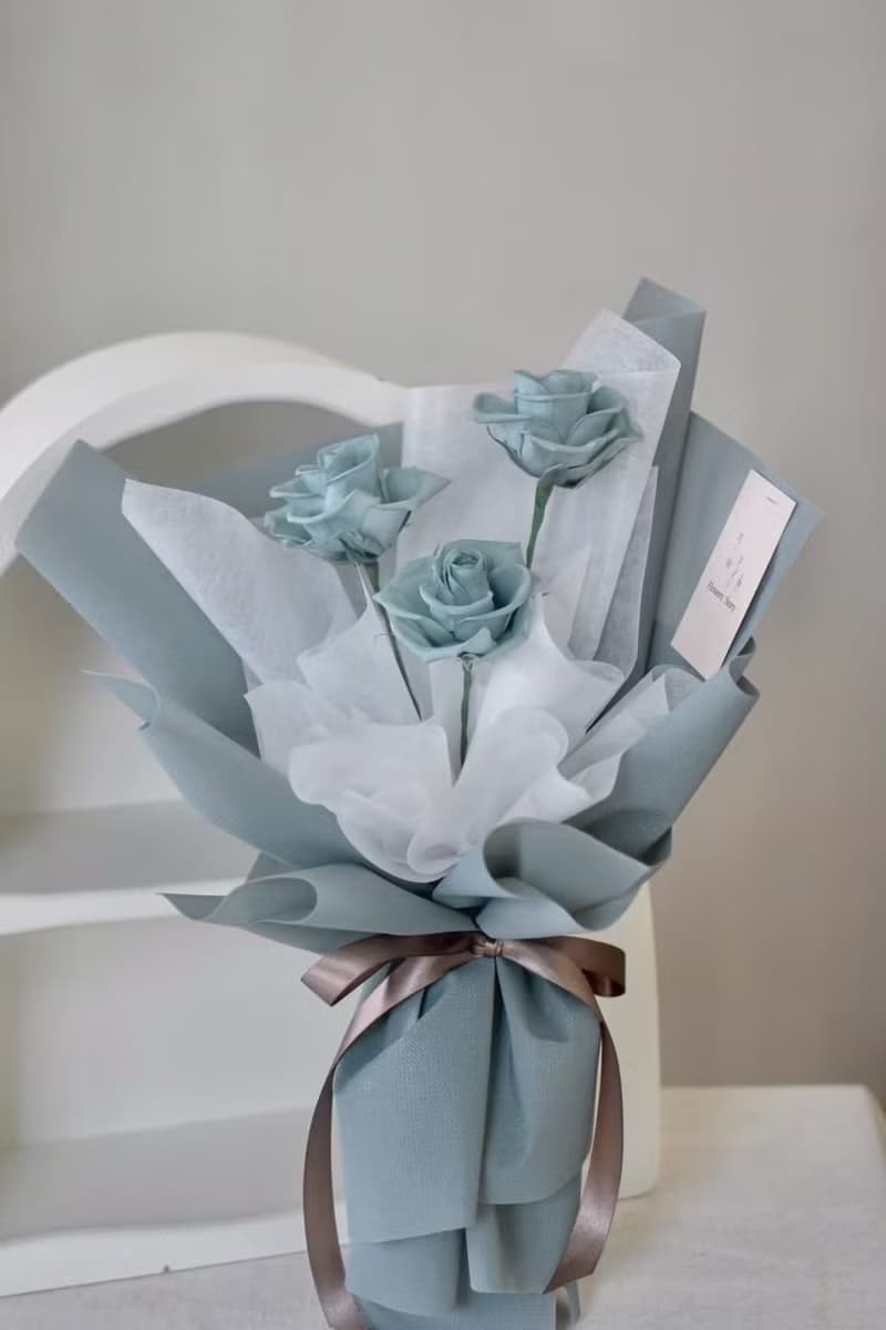 /3朵藍綠色玫瑰花束(中)/生日 求婚 七夕 情人節 教師節 畢業花
