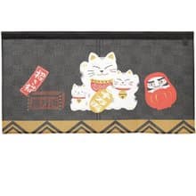 日本製コスモ短門簾招財貓達摩