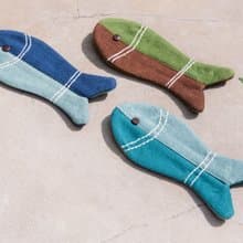 動物收納包/筆袋/化妝包/筆盒/餐具袋/動物文具-手工刺繡魚兒筆袋