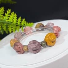精品多彩阿拉善瑪瑙月餅趴趴兔設計手釧 趣味手錬 可愛萌寵