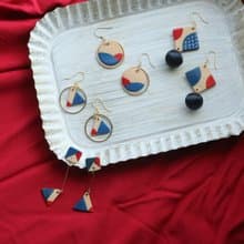 情人節禮物紅藍經典系列陶瓷耳環耳夾純銀