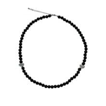 HEART GEMSTONE NECKLACE (BLACK)