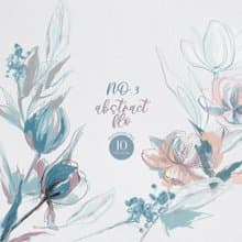 Flower line art, fine line poster, thin blue line, dried flower bouquet