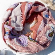 水煮羊毛披肩/針織圍巾/刺繡圍巾/羊絨披巾/喀什米爾Cashmere-花