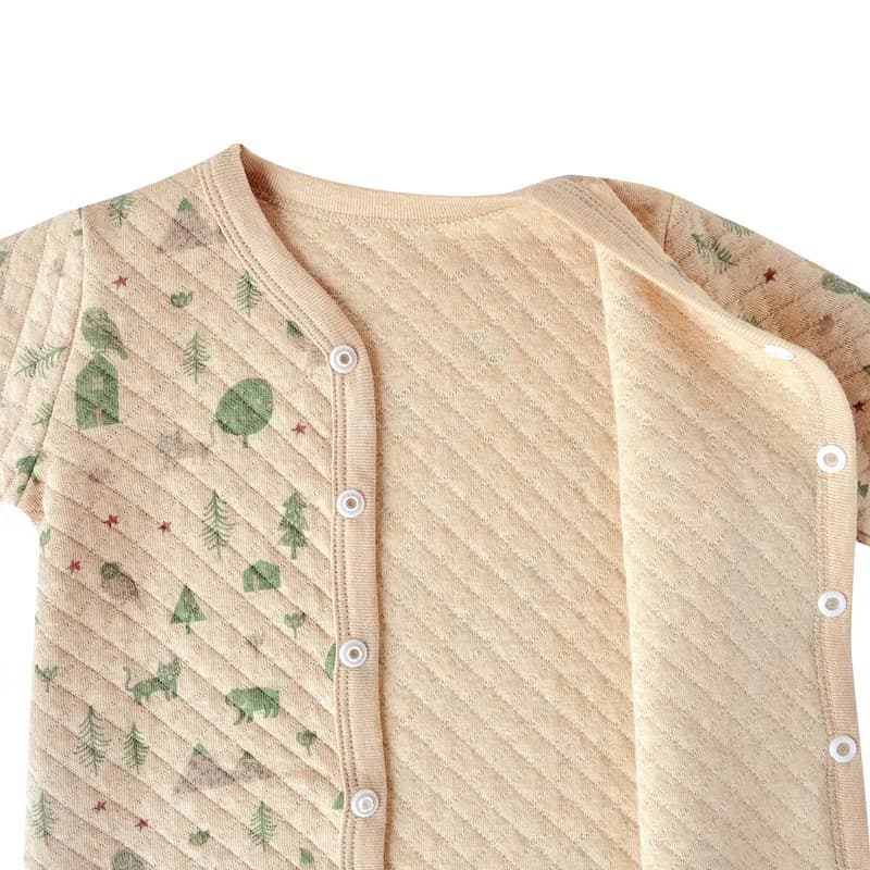 【SISSO有機棉】大地石虎鴞鴞空氣棉長袖兔裝 3M