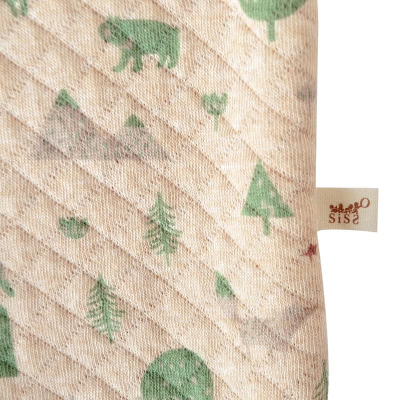 【SISSO有機棉】大地石虎鴞鴞空氣棉長袖兔裝 3M