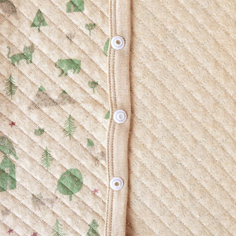 【SISSO有機棉】大地石虎鴞鴞空氣棉長袖兔裝 3M