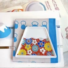 【九谷燒】青郊窯富士山造型盤-梅菊