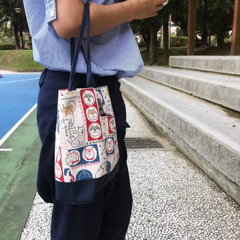 文青風手提袋  忠實的朋友 便利 午餐袋