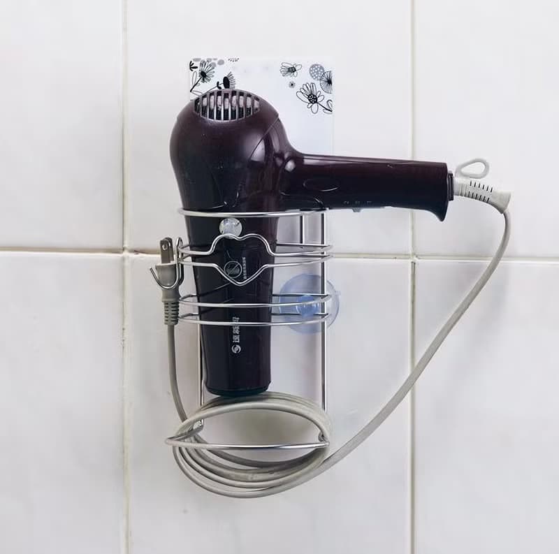 免鑽孔貼片式　不鏽鋼心形吹風機架　304不銹鋼製　吹風機架