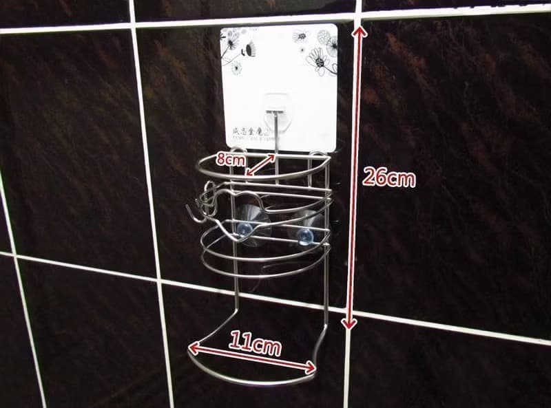 免鑽孔貼片式　不鏽鋼心形吹風機架　304不銹鋼製　吹風機架