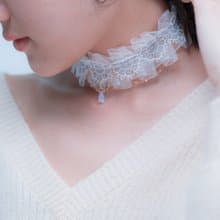 櫻霧三用蕾絲短項鍊
